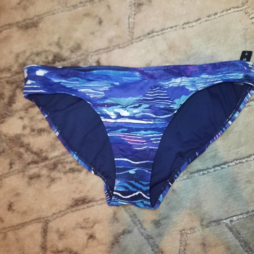 RALPH LAUREN Blue Abstract Bikini Bottom sz10
